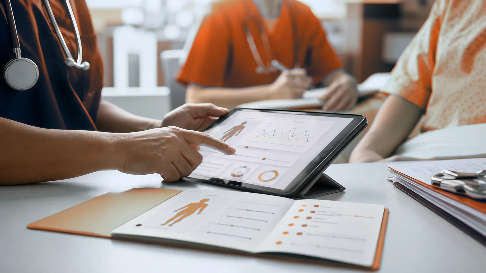 Operational detail of patients and clinicians work from one connected service